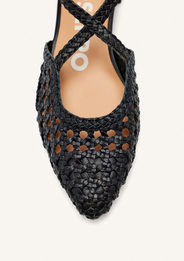 GIOSEPPO BRAIDED LEATHER BALLET FLATS LESKOVIC