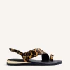 GIOSEPPO RING ANIMAL PRINT LEATHER SANDALS MAIRO