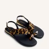 GIOSEPPO RING ANIMAL PRINT LEATHER SANDALS MAIRO