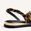 GIOSEPPO RING ANIMAL PRINT LEATHER SANDALS MAIRO