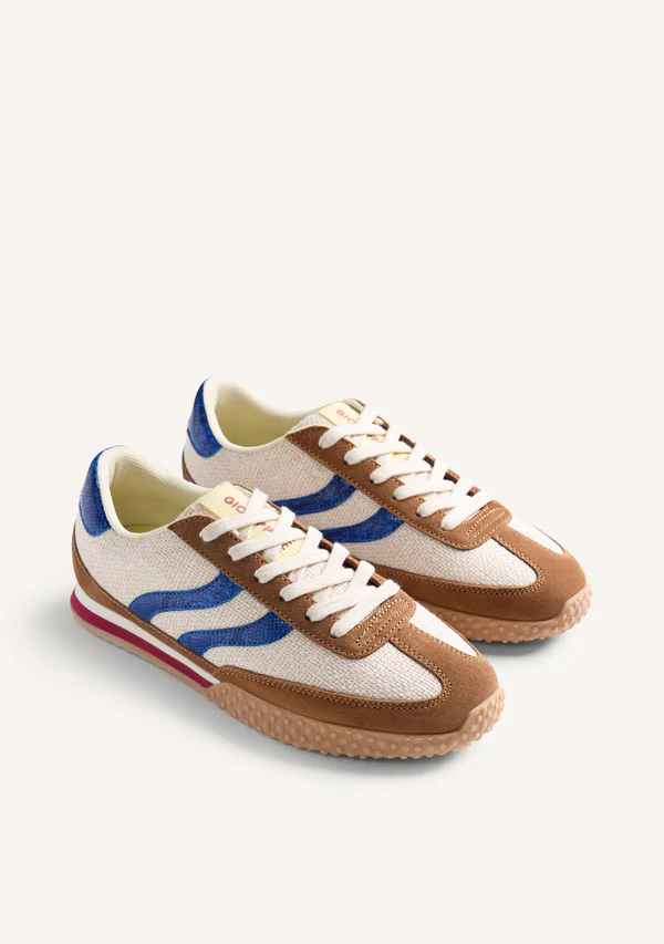 GIOSEPPO LEATHER AND LINEN SNEAKERS BLOMKEST
