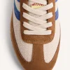 GIOSEPPO LEATHER AND LINEN SNEAKERS BLOMKEST
