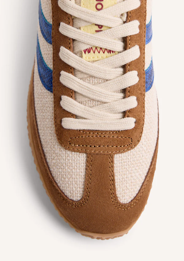 GIOSEPPO LEATHER AND LINEN SNEAKERS BLOMKEST