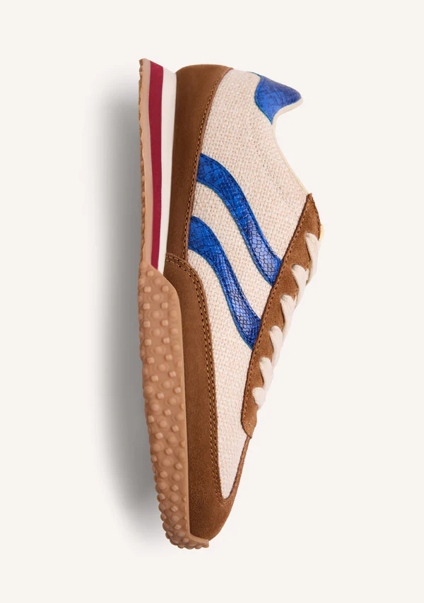 GIOSEPPO LEATHER AND LINEN SNEAKERS BLOMKEST