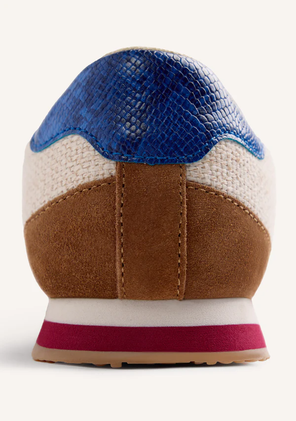 GIOSEPPO LEATHER AND LINEN SNEAKERS BLOMKEST