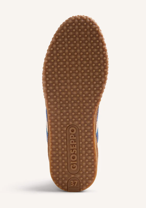 GIOSEPPO LEATHER AND LINEN SNEAKERS BLOMKEST