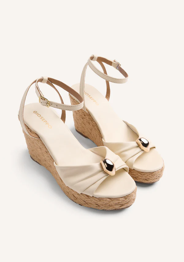 GIOSEPPO JEWEL LEATHER WEDGE SANDALS SOUDAN