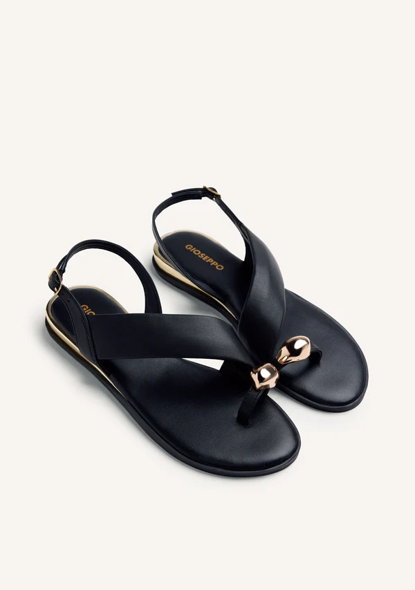GIOSEPPO RING LEATHER SANDALS STONY