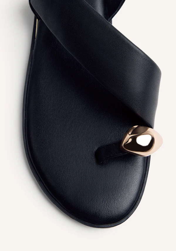 GIOSEPPO RING LEATHER SANDALS STONY