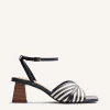 GIOSEPPO STRIPED LEATHER HEELED SANDALS THORNTON