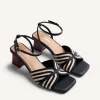 GIOSEPPO STRIPED LEATHER HEELED SANDALS THORNTON