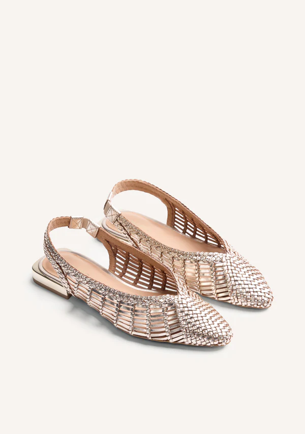 GIOSEPPO BRAIDED LEATHER SLINGBACK BALLET FLATS MAIPO