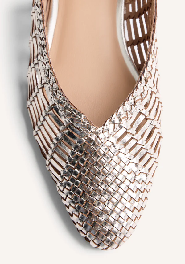 GIOSEPPO BRAIDED LEATHER SLINGBACK BALLET FLATS MAIPO