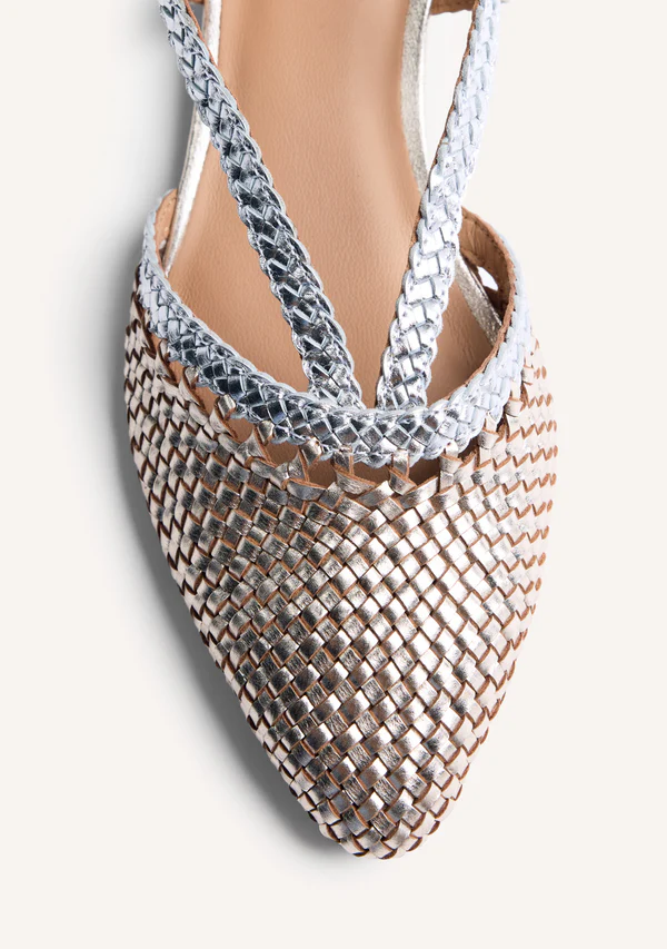 GIOSEPPO BRAIDED LEATHER SLINGBACK BALLET FLATS KITODI