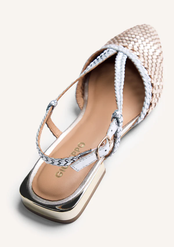 GIOSEPPO BRAIDED LEATHER SLINGBACK BALLET FLATS KITODI