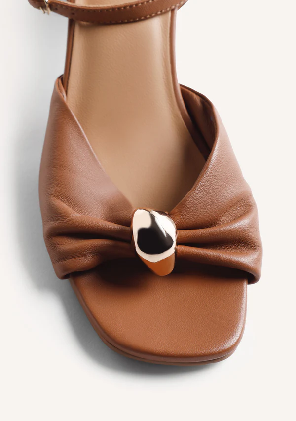 GIOSEPPO JEWEL LEATHER HEELED SANDALS KABARNET