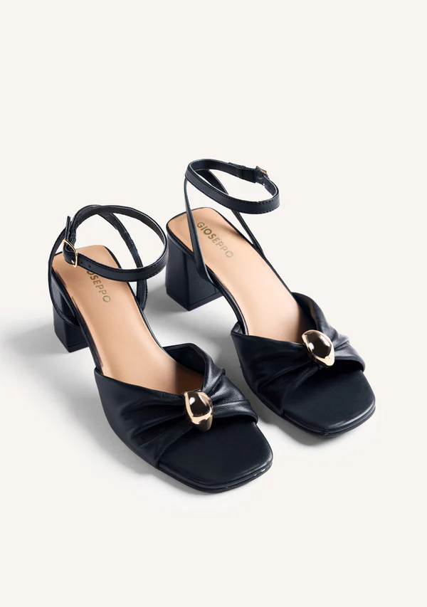 GIOSEPPO JEWEL LEATHER HEELED SANDALS KABARNET