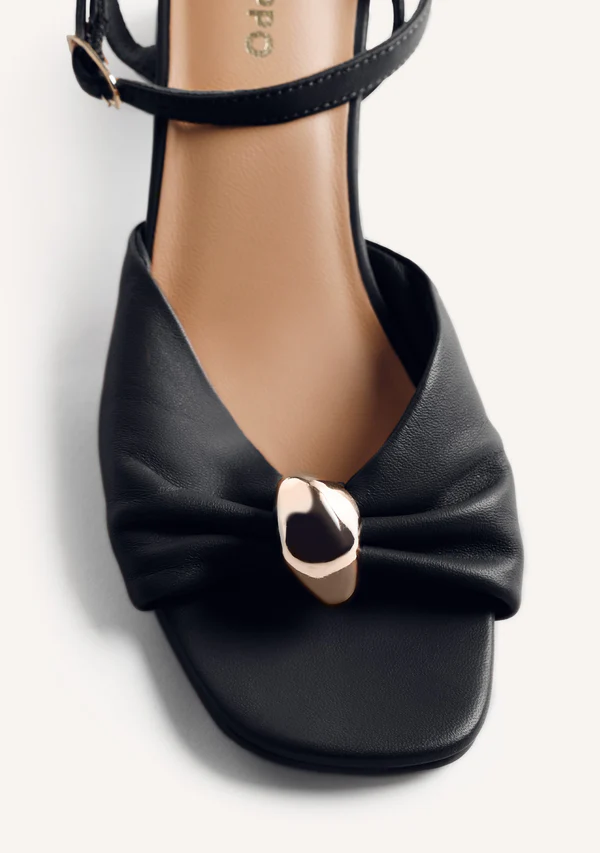GIOSEPPO JEWEL LEATHER HEELED SANDALS KABARNET