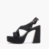 EMANUELLE VEE GIUNONE BLACK  SANDAL WITH SUTAGE PLATFORM