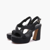 EMANUELLE VEE GIUNONE BLACK  SANDAL WITH SUTAGE PLATFORM
