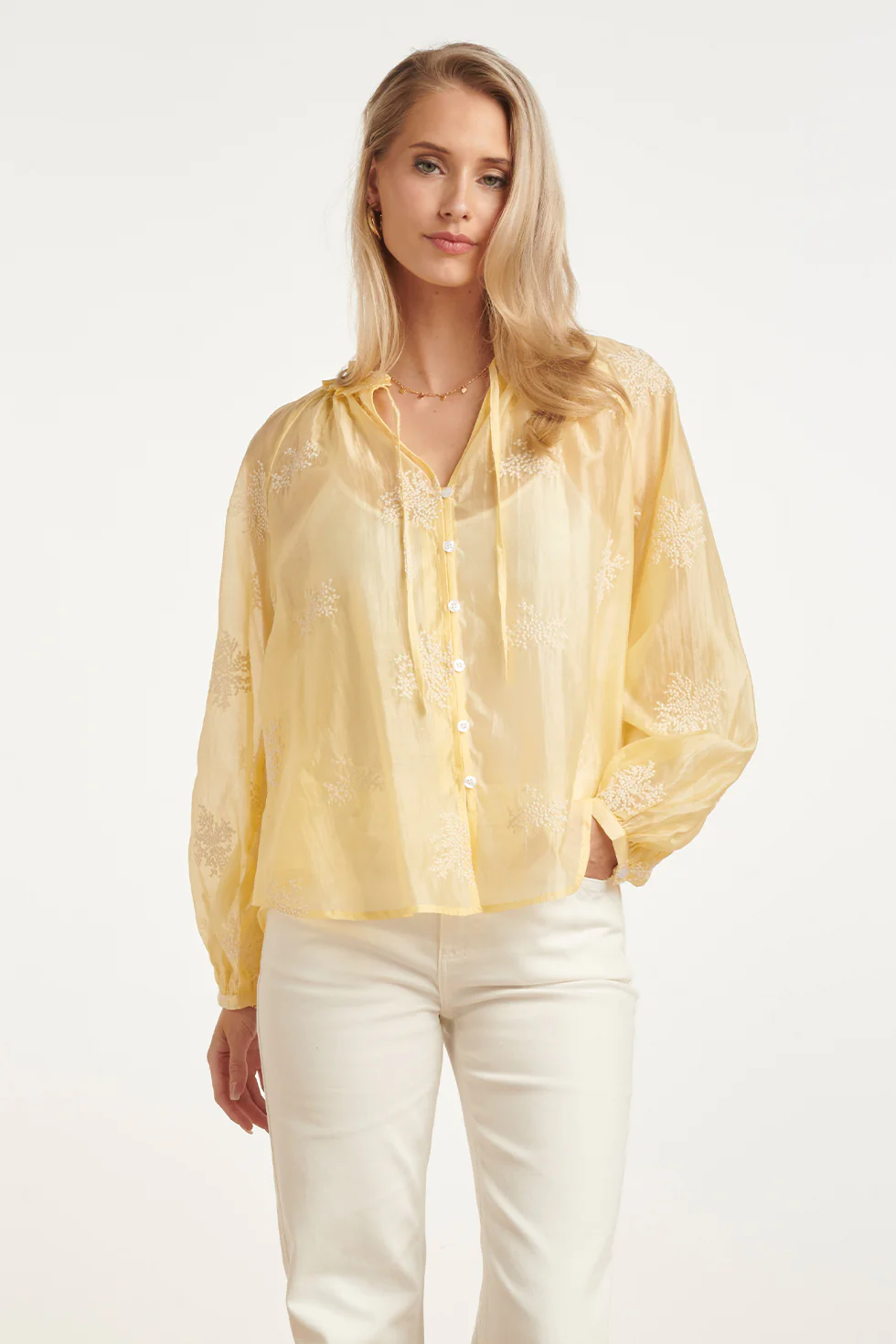 SMASHED LEMON AIRY BOHO BLOUSE