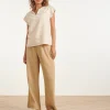 SMASHED LEMON V-HALS TOP MET DIAGONALE PRINT
