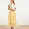 Zwierige-Maxi-rok-met-Geborduurde-Print-en-Stroken-Light-Yellow-4 SMASHED LEMON FLOWING MAXI SKIRT WITH EMBROIDERED PRINT