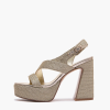 EMANUELLE VEE GIUNONE GOLD  SANDAL WITH SUTAGE PLATFORM