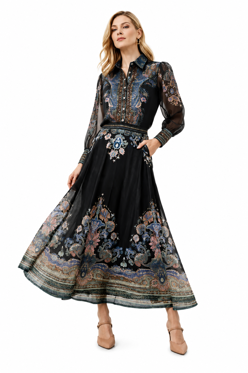 TWO PIECE SET SKIRT AND SHIRT SET