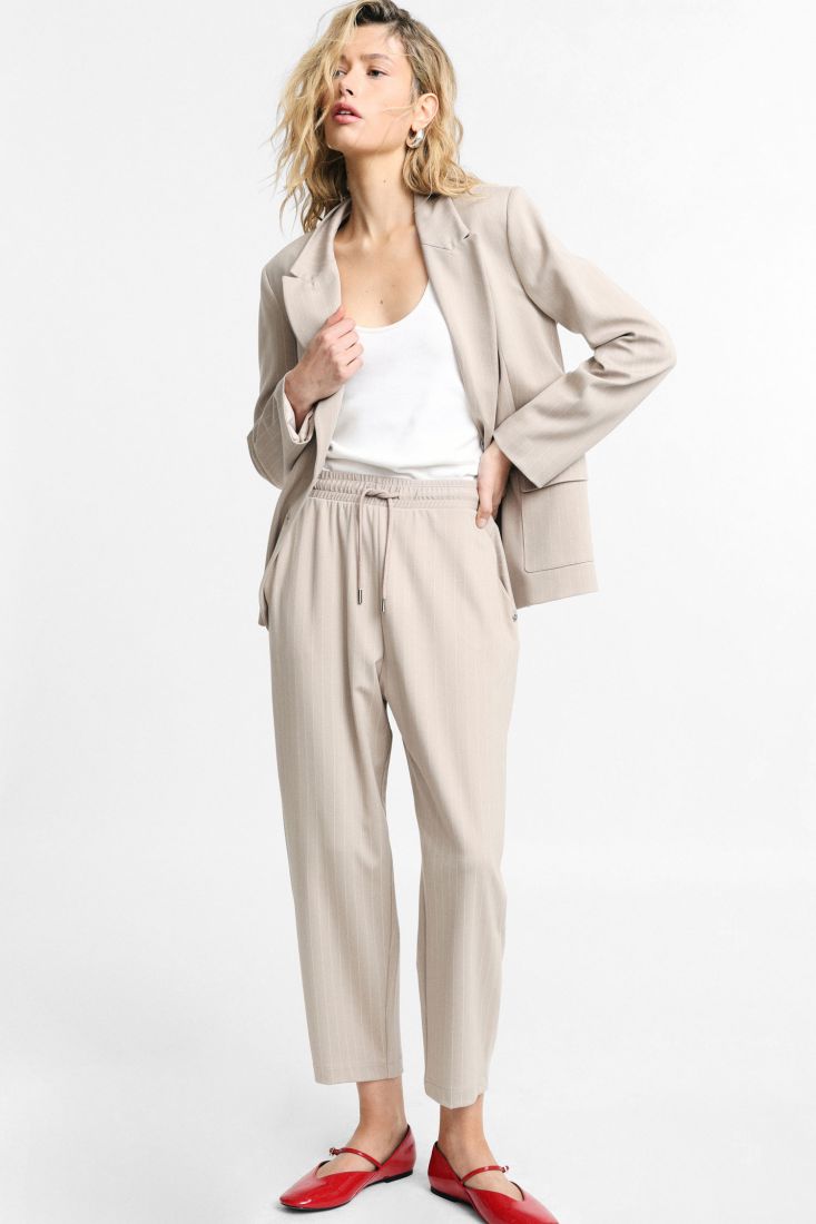 PLEASE TROUSERS WIDE LEG STRIPED HIGH LEG STRIPED DRAWSTRING