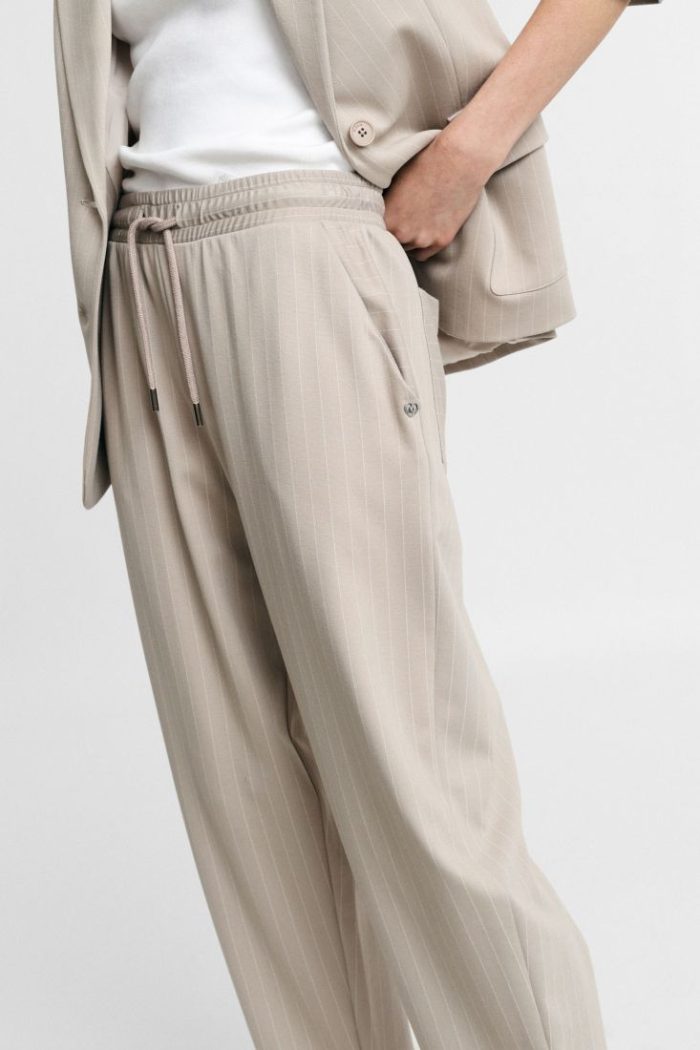 PLEASE TROUSERS WIDE LEG STRIPED HIGH LEG STRIPED DRAWSTRING