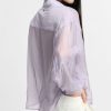 PLEASE OVERSIZE SHIRT TRANSPARENT WITH CLASSIC COLLAR