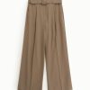 PLEASE PALAZZO TROUSERS HIGH-WAIST WITH BELT DETAIL