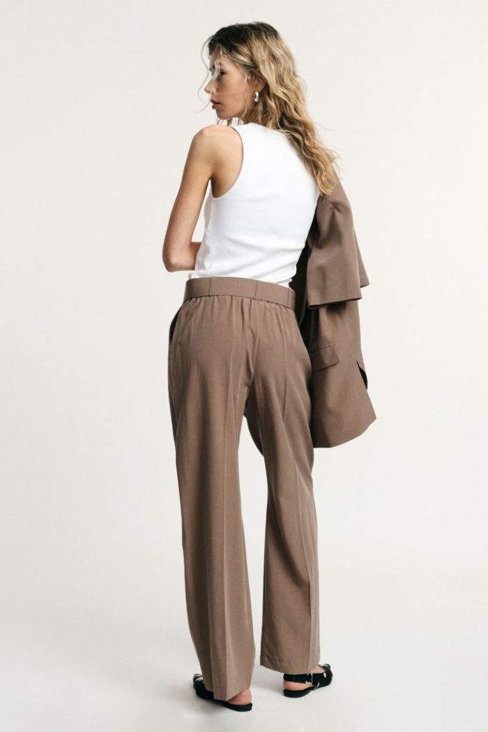 PLEASE PALAZZO TROUSERS HIGH-WAIST WITH BELT DETAIL