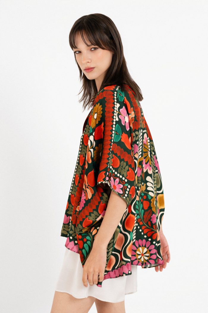 PHILOSOPHY SATIN PRINT OVERSIZED  SHIRT