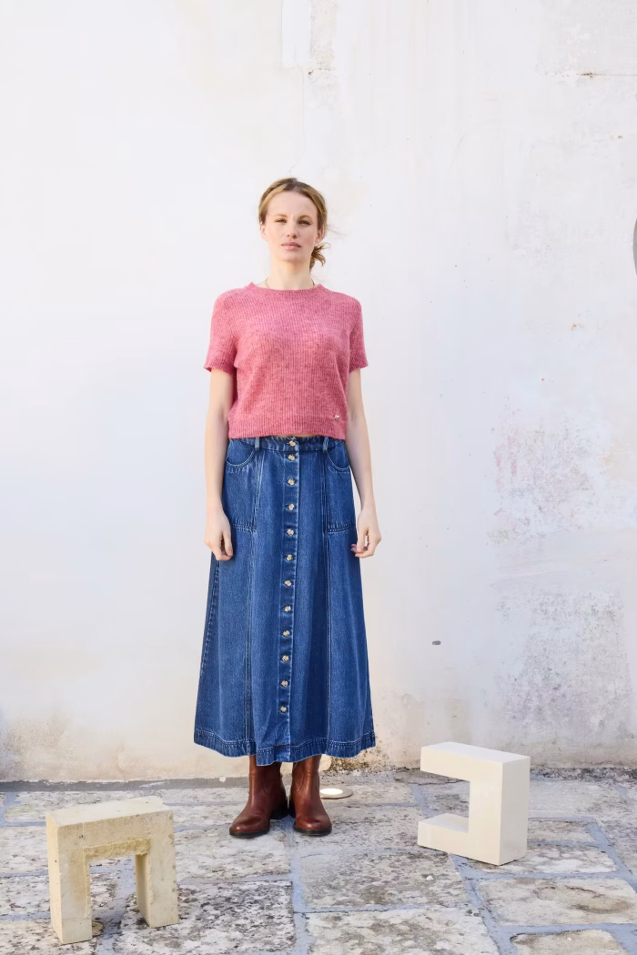 ATELIER REVE IRRISLE JEAN SKIRT