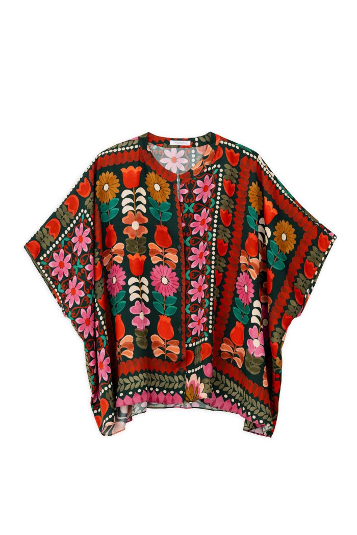 PHILOSOPHY SATIN PRINT OVERSIZED  SHIRT