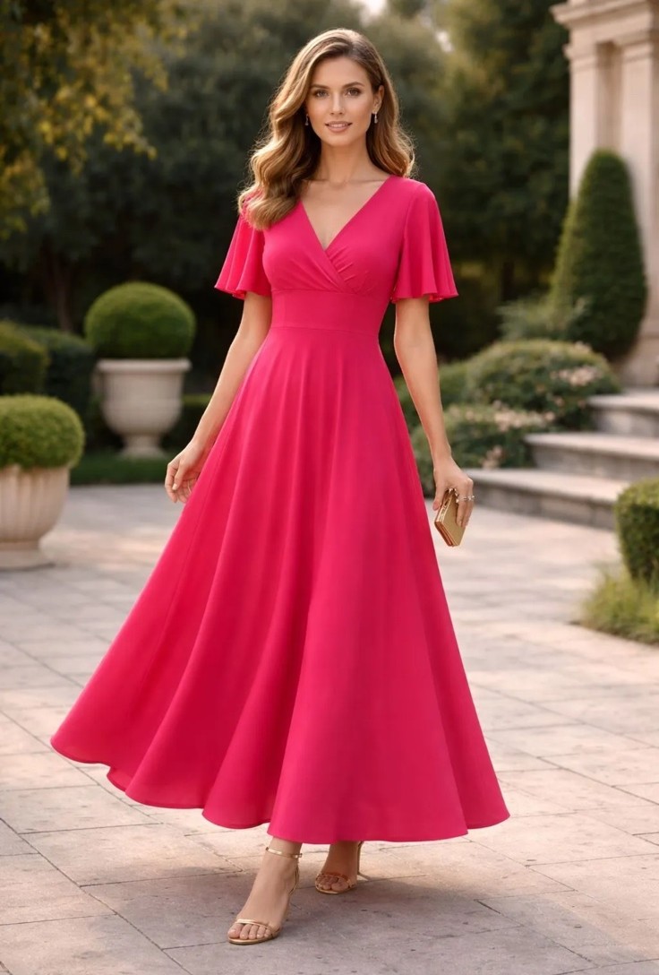 FOUJIA ANASTASIA +ME FUCHSIA MAXI DRESS