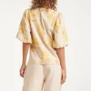 SMASHED LEMON TOP WITH FLORAL EMBROIDERY