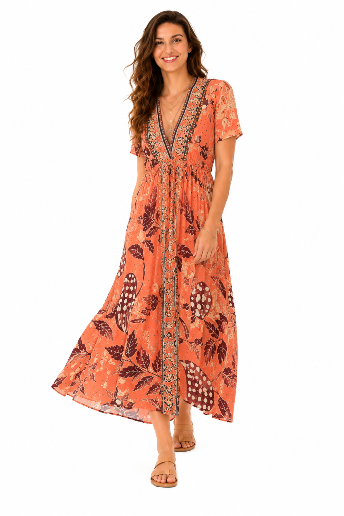 PAHIESA MAXI SHORT SLEEVE DRESS