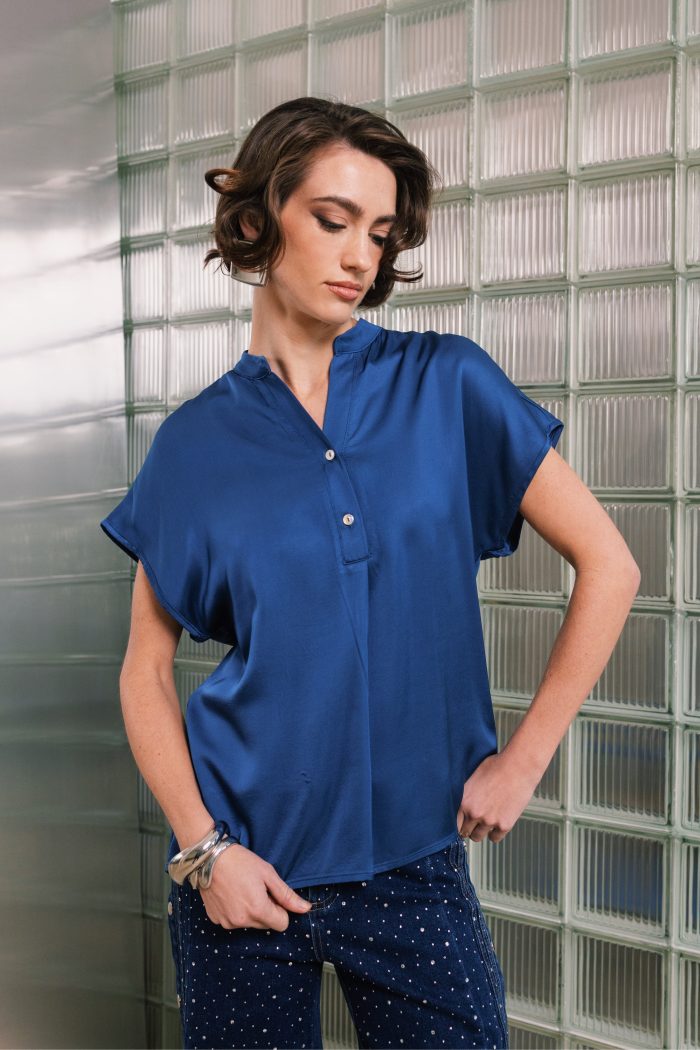 CACHE CACHE SATIN BUTTON  TOP