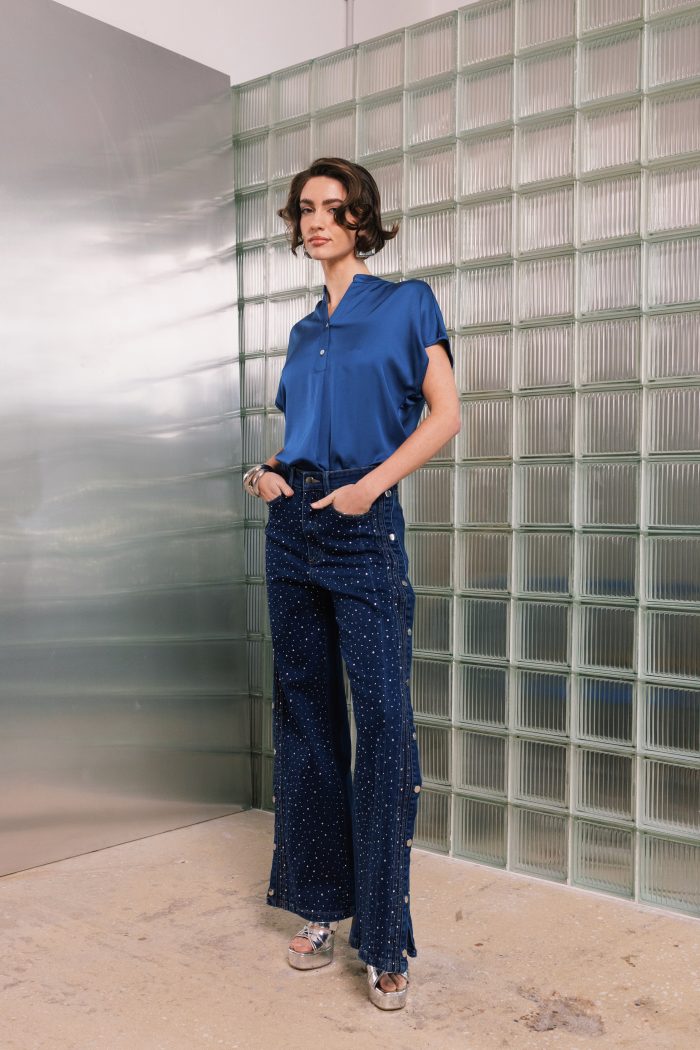 CACHE CACHE SATIN BUTTON  TOP