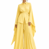 DRAMATIC SATIN SET SHIRT AND WIDE-LEG PALAZZO TROUSERS