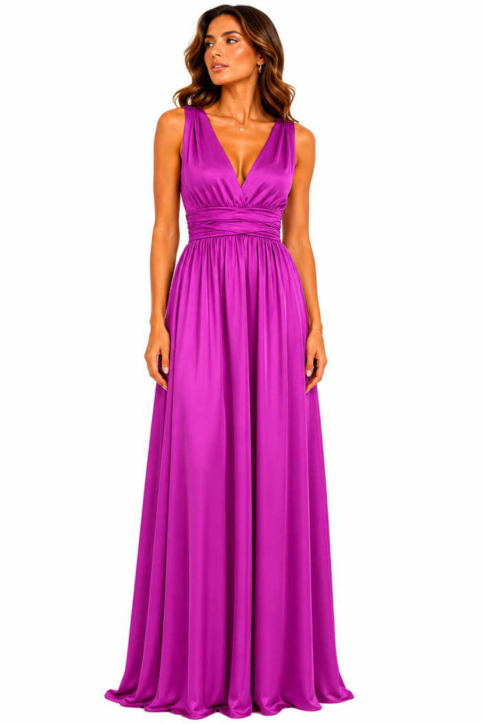 ΜΑGENTA SOPHISTICATED GLAM DRESS