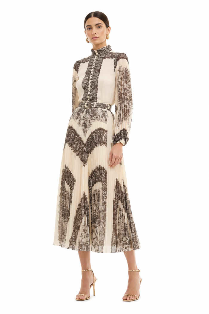 ΜΠΕΖ ANASTASIA+ME ECRU BLACK TWO-PIECE ORNATE PRINT