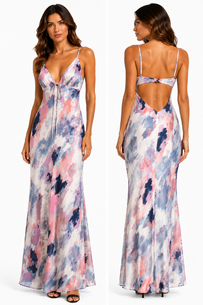 ANASTASIA+ME WATERCOLOR MAXI DRESS