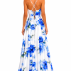 ANASTASIA+ME ROMANTIC BLUE FLORAL PRINT ON A SATIN  FABRIC