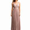PLEATED  FLOOR -LENGTH EVENING DRESS