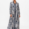 PAHIESA LONG SLEEVE SILK-COTTON SHIRT DRESS