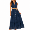 4493 BRODERIE BELTED MAXI DRESS